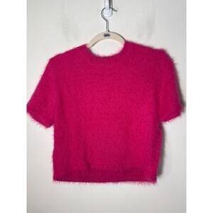 Pants Store Hot Pink Fuzzy Crop Sweater Sz L